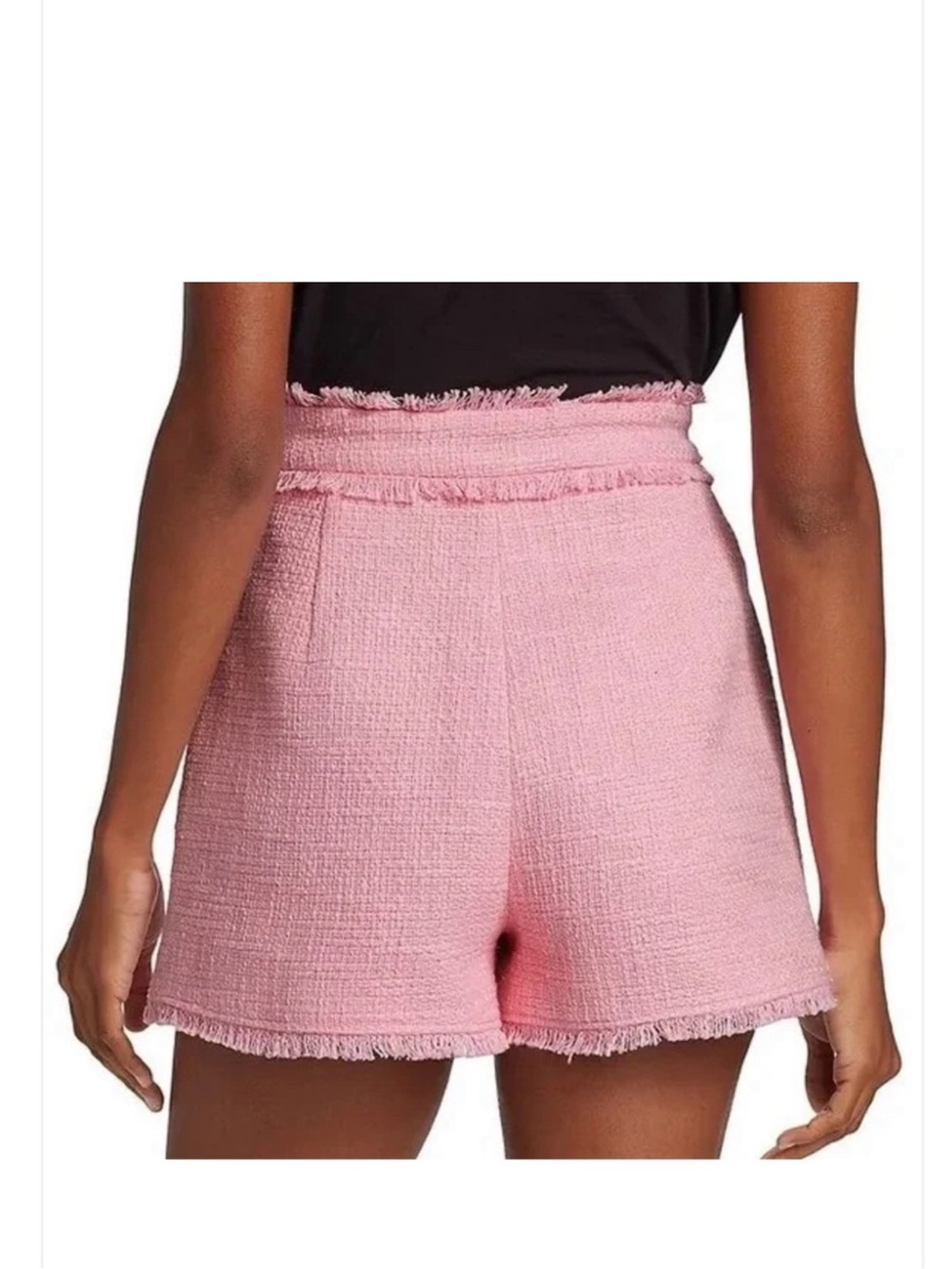 cinq a sept Sz 8 High Waist Pink Cherryl Boucle Shorts Orig $300 Exc Cond - Picture 7 of 7